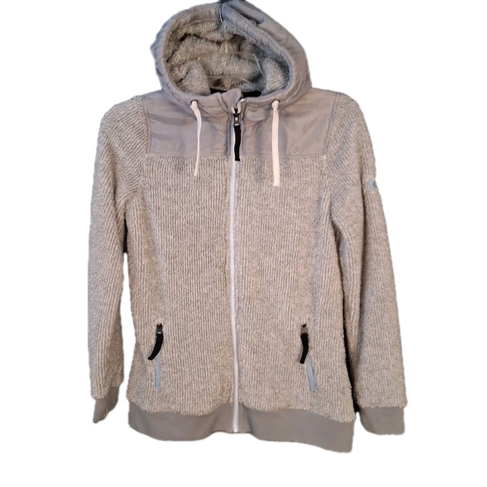 686 Flo Polar Zip‎ Fleece Hoodie Women's X Small Gray Full Zip
